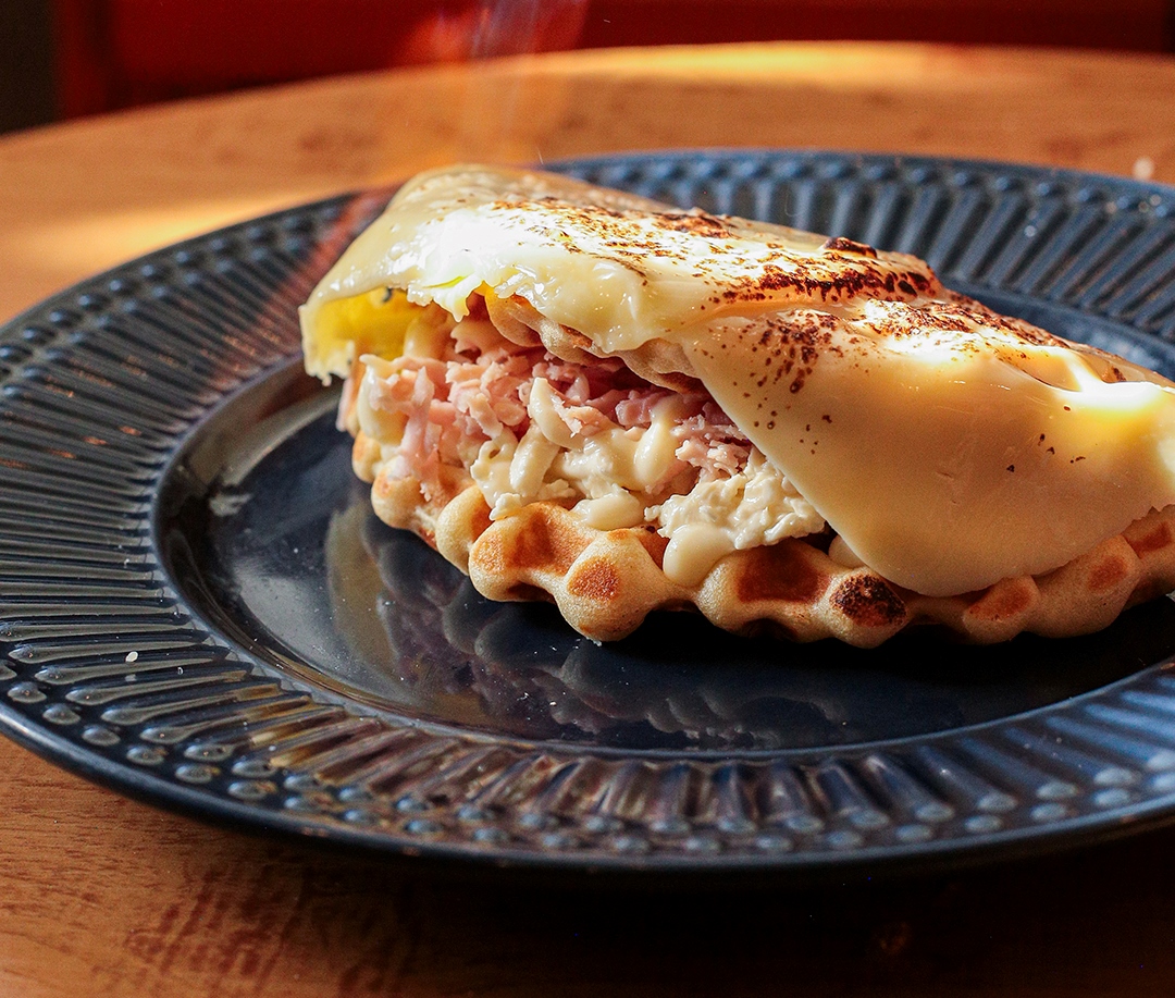 Waffles salgadas da Crepelicious